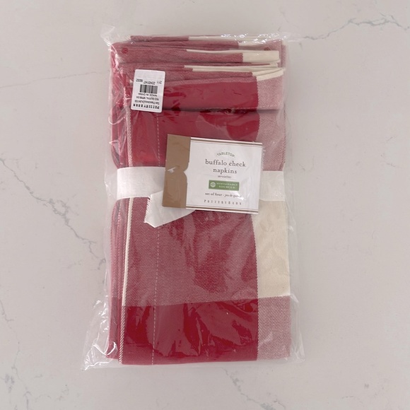 Pottery Barn Dining Pottery Barn Red Buffalo Check Napkins Set Of 4